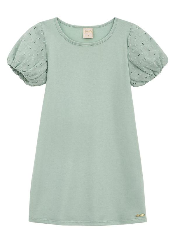 Amada - Vestido em M/M Penteada com Mangas Verde