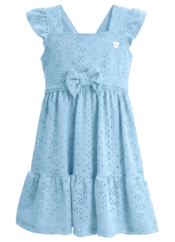 Brandili - Vestido em Malha com Laço Azul