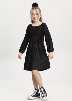 Alakazoo - Vestido em Malha com Lurex Preto - ALAKAZOO