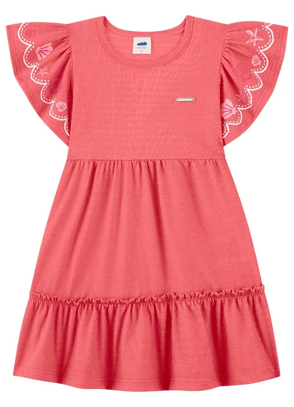 Marlan - Vestido em Malha com Mangas Estampadas Rosa
