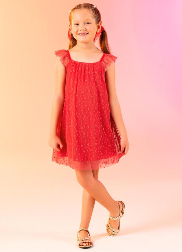 Cativa Kids - Vestido em Malha Comfort Vermelho