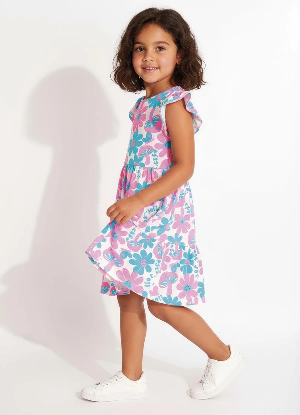 Multimarcas - Vestido em Malha Estampado Rosa 3