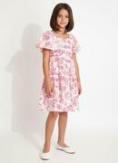 Vestido em Malha Estampado Rosa 