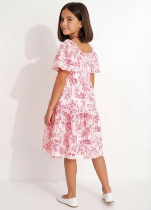 Multimarcas - Vestido em Malha Estampado Rosa - MULTIMARCAS