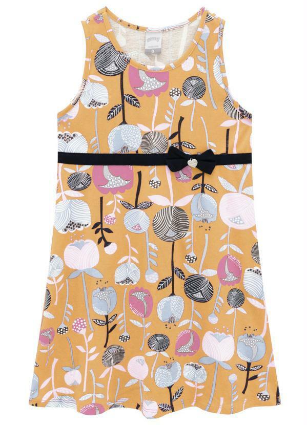Alakazoo - Vestido em Malha Flores Amarelo