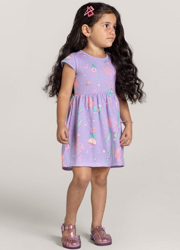 Brandili - Vestido em Malha Infantil Menina Lilás