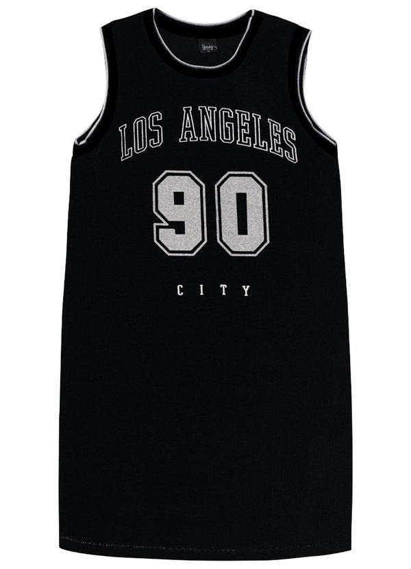 Young Class - Vestido em Malha Mech Teen Menina Preto 2