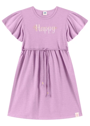 Marlan - Vestido em Malha Poá Bordado Roxo - MARLAN
