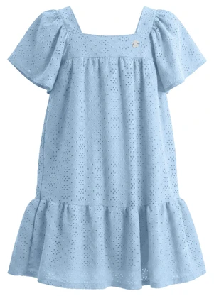 Brandili - Vestido em Malha Texturizada Azul - BRANDILI