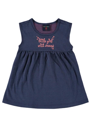 Guloseima - Vestido em Malha Trabalhada Bebê Azul - GULOSEIMA