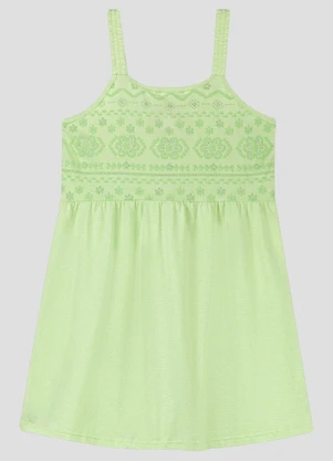 Kely Kety - Vestido em Malha Trabalhada Collor Verde - KELY KETY