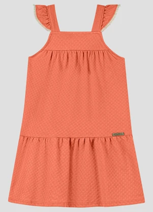 Kely Kety - Vestido em Malha Trabalhada Hive Laranja - KELY KETY