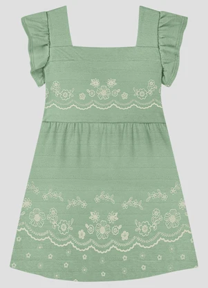 Kely Kety - Vestido em Malha Trabalhada Stripe Verde - KELY KETY