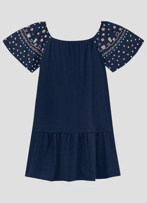 Kely Kety - Vestido em Malha Trabalhada Striped Azul - KELY KETY