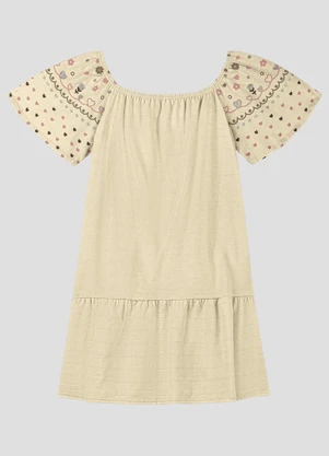 Kely Kety - Vestido em Malha Trabalhada Striped Bege - KELY KETY