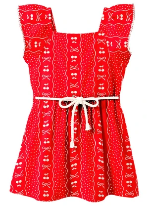 Brandili - Vestido em Meia Malha de Laços Vermelho - BRANDILI