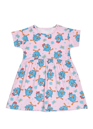 Vestido em Meia Malha Galinha Pintadinha (Rosa) - GALINHA PINTADINHA