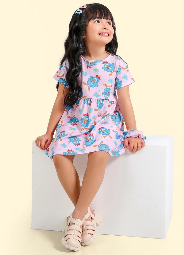 Galinha Pintadinha - Vestido em Meia Malha Galinha Pintadinha Rosa 3