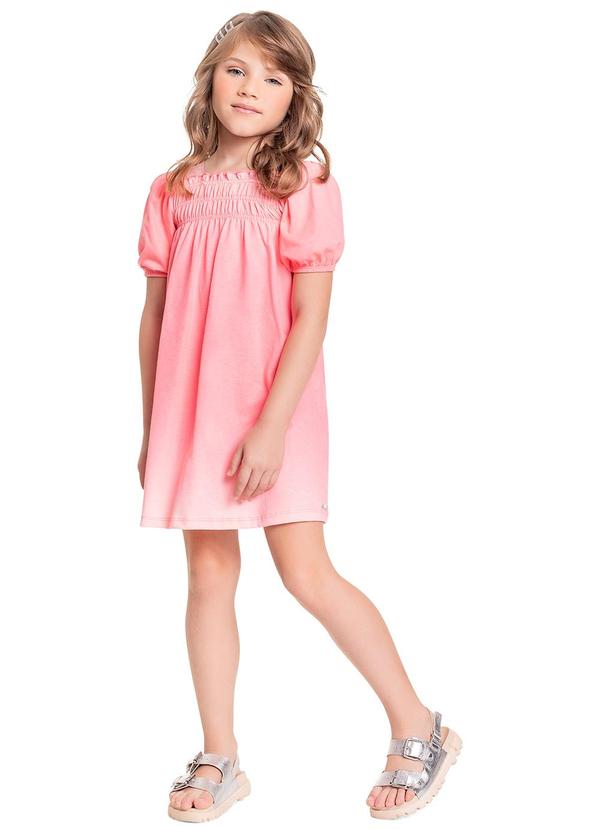 Quimby - Vestido em Meia Malha Glitter Rosa