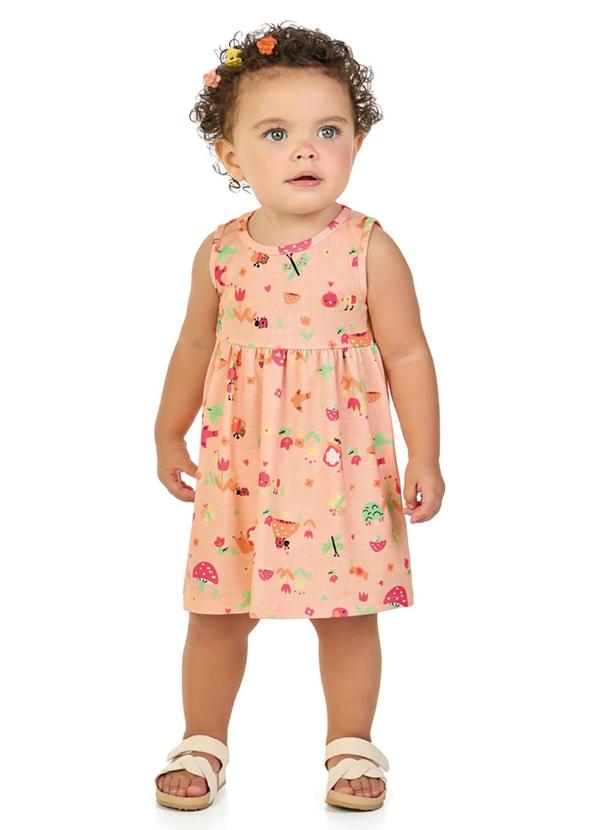 Marlan - Vestido em Meia Malha Jardim Encantado Laranja 1