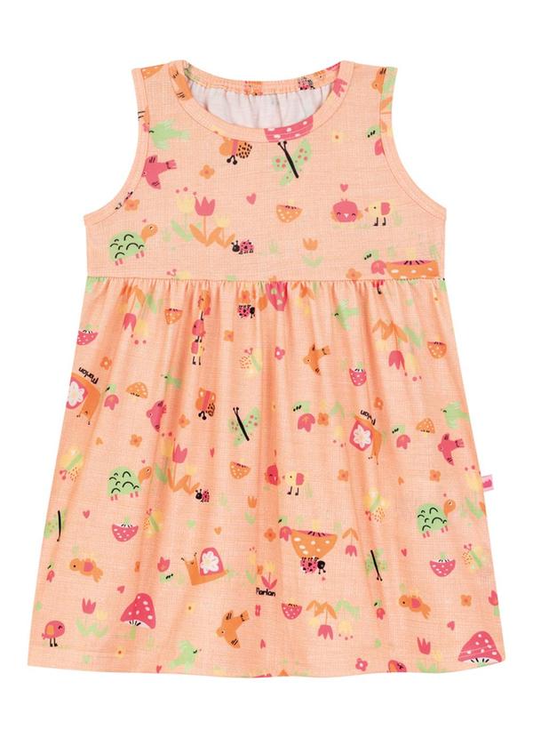 Marlan - Vestido em Meia Malha Jardim Encantado Laranja 2