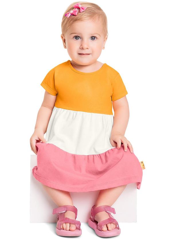 Bee Loop - Vestido em Meia Malha para Bebê Amarelo