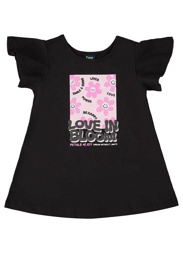 Bee Loop - Vestido em Meia Malha para Bebê Preto