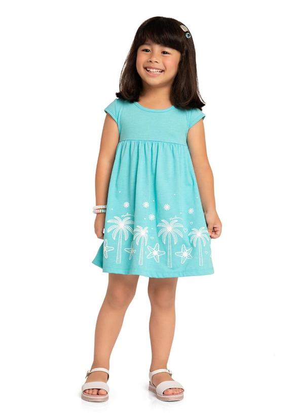 Marlan - Vestido em Meia Malha Penteada Azul