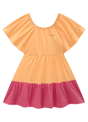 Marlan - Vestido em Meia Malha Penteada Laranja - MARLAN