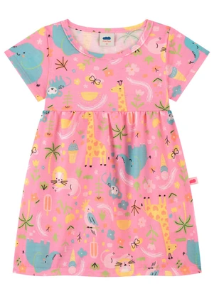 Marlan - Vestido em Meia Malha Penteada Menina Rosa - MARLAN