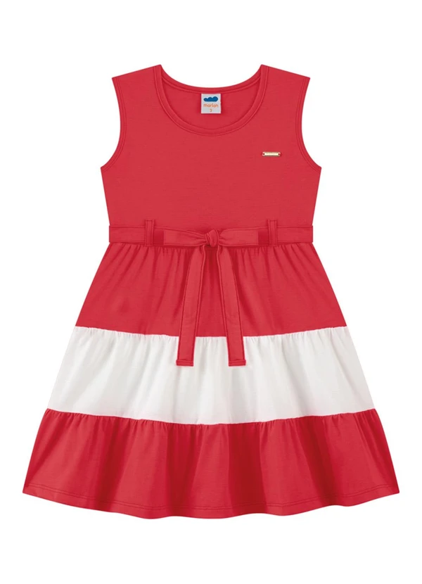 Marlan - Vestido em Meia Malha Penteada Vermelho