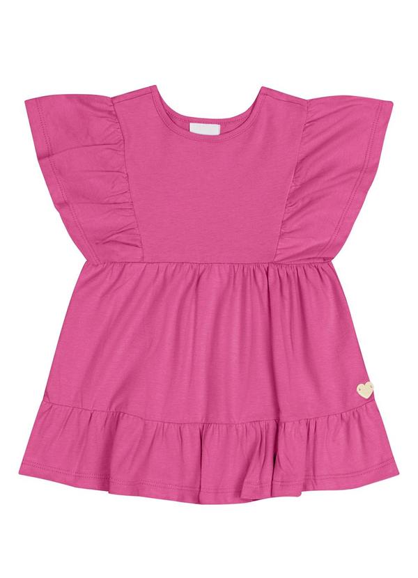 Quimby - Vestido em Meia Malha Rosa