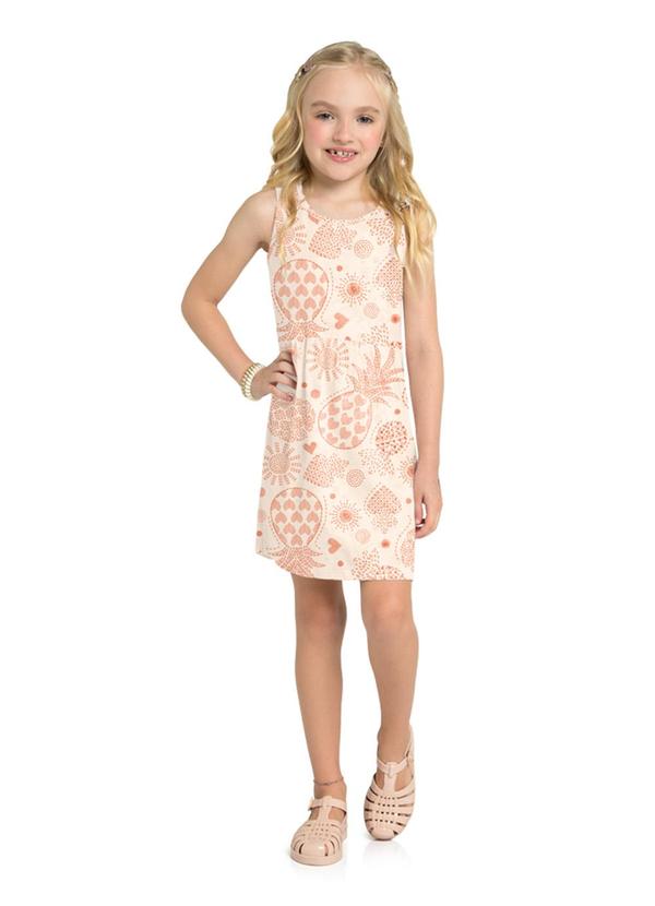 Marlan - Vestido em Meia Malha Sol & Abacaxi Bege