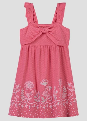 Kely Kety - Vestido em Meia Malha Trabalhada Hive Rosa - KELY KETY
