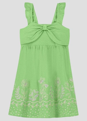 Kely Kety - Vestido em Meia Malha Trabalhada Hive Verde - KELY KETY
