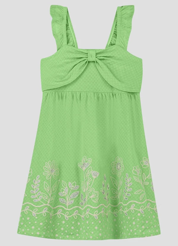 Kely Kety - Vestido em Meia Malha Trabalhada Hive Verde