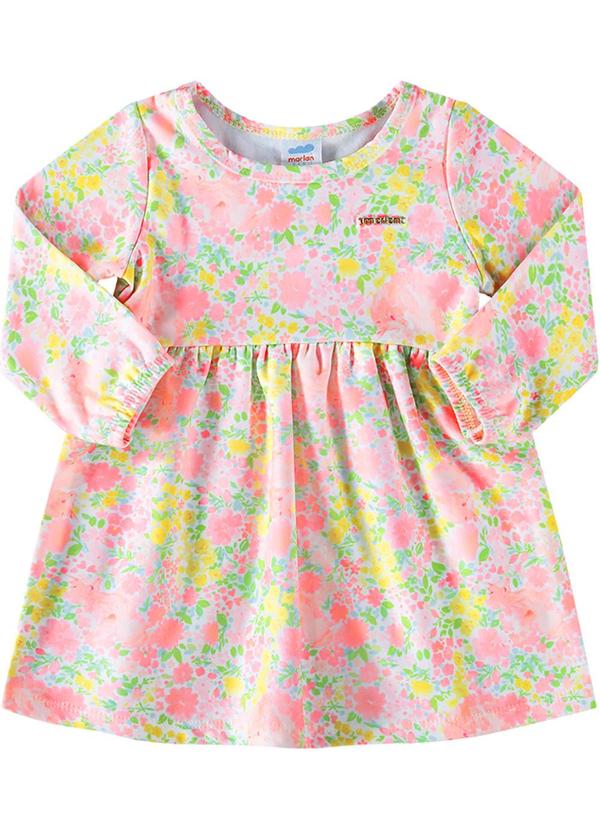 Marlan - Vestido em Molecotton Felpado Floral Amarelo