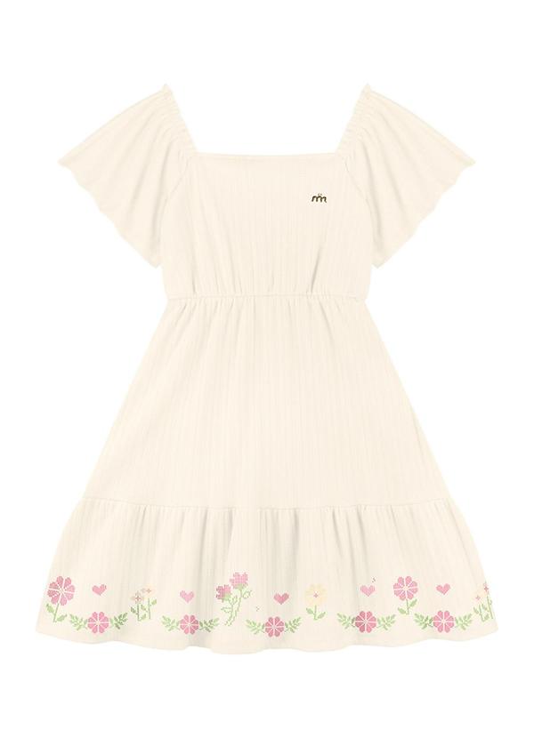 Milli e Nina - Vestido em Moletinho Linho Bege 2