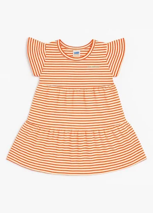 Marlan - Vestido em Moletinho Lurex e Cotton Laranja - MARLAN