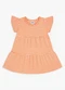 Marlan - Vestido em Moletinho Lurex e Cotton Listras Bege - variação: Laranja
