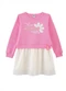 Marlan - Vestido em Moletom com Tela Esportiva Bege - variação: Rosa