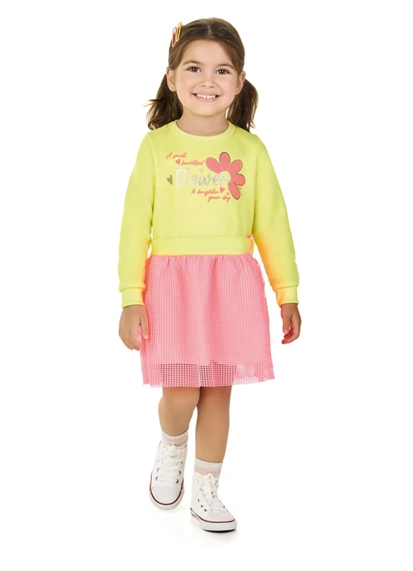 Marlan - Vestido em Moletom com Tela Esportiva Verde