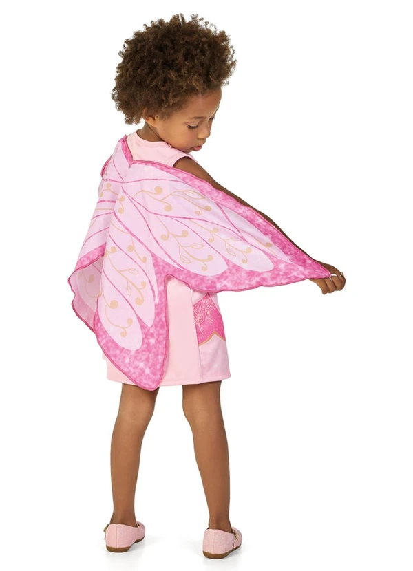 Marlan - Vestido em Newtech e Asas em Microfibra Rosa 2