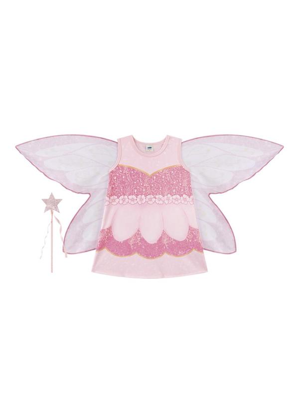 Marlan - Vestido em Newtech e Asas em Microfibra Rosa 3