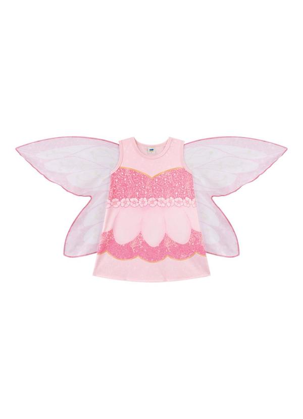 Marlan - Vestido em Newtech e Asas em Microfibra Rosa 4