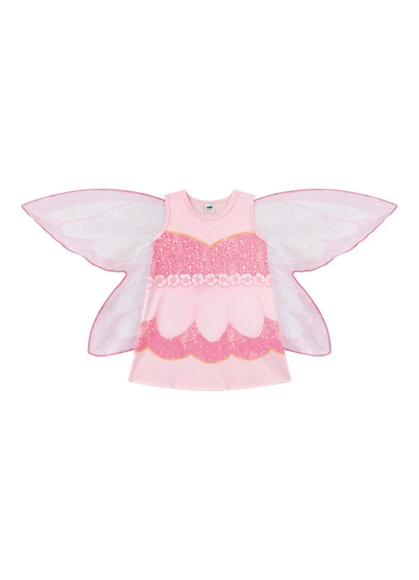 Marlan - Vestido em Newtech e Asas em Microfibra Rosa 4