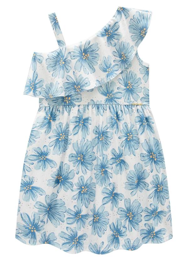 Marlan - Vestido em Newtech Maxi Flower Azul