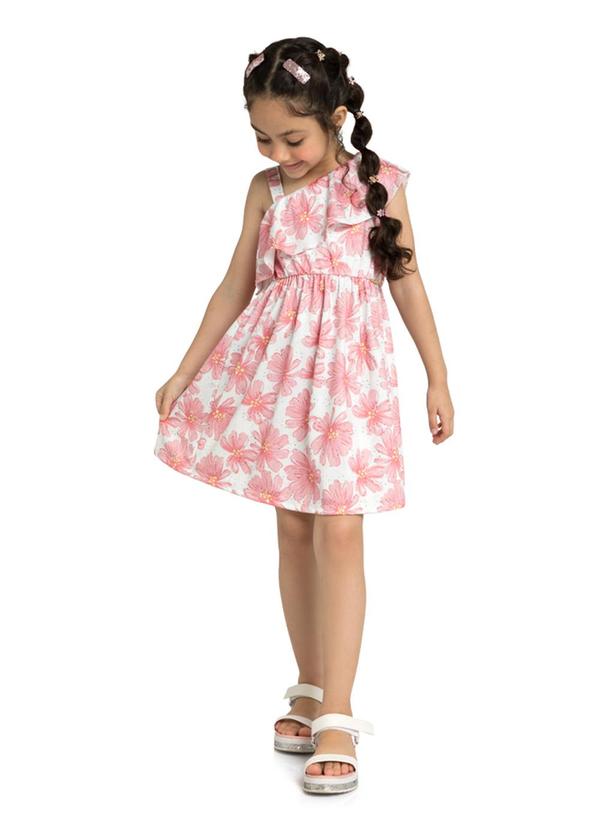 Marlan - Vestido em Newtech Maxi Flower Rosa