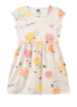 Marlan - Vestido em Newtech Salada de Frutas Bege - MARLAN