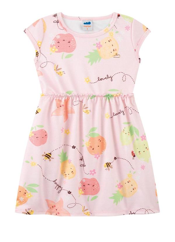 Marlan - Vestido em Newtech Salada de Frutas Rosa